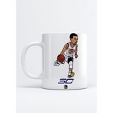 Stephen Curry Golden State Warriors Baskılı Porselen Kupa Bardak - Beyaz - 300 cc