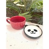 Steplanner Seramik Kawaii Karikatür Sevimli Panda Fincan Kahve Süt Kapaklı Kupa Hediye