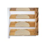 Stepmat Bukle Halı Oval Alınlıklı Basamak Ve Merdiven Paspası - Bej / Adet Olarak Satılır