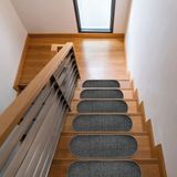 Stepmat Bukle Halıdan Ekonomik Basamak ve Merdiven Paspası 16'lı - 25 x 65 cm - Antrasit