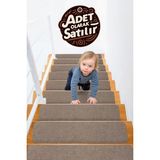 Stepmat Halifleks Yapışkan Tabanlı Merdiven Basamak Paspası Rip Halı Kaymaz Tabanlı / Adet Olarak Satılır - 30 x 80 cm - Açık Kahverengi