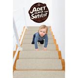 Stepmat Halifleks Yapışkan Tabanlı Merdiven Basamak Paspası Rip Halı Kaymaz Tabanlı / Adet Olarak Satılır - 30 x 80 cm - Bej