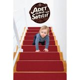 Stepmat Halifleks Yapışkan Tabanlı Merdiven Basamak Paspası Rip Halı Kaymaz Tabanlı / Adet Olarak Satılır - 30 x 80 cm - Bordo