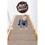 Stepmat Halifleks Yapışkan Tabanlı Merdiven Basamak Paspası Rip Halı Kaymaz Tabanlı / Adet Olarak Satılır - 30 x 80 cm - Kahverengi
