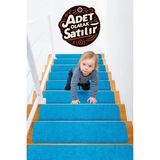 Stepmat Halifleks Yapışkan Tabanlı Merdiven Basamak Paspası Rip Halı Kaymaz Tabanlı / Adet Olarak Satılır - 30 x 80 cm - Mavi