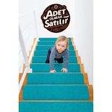 Stepmat Halifleks Yapışkan Tabanlı Merdiven Basamak Paspası Rip Halı Kaymaz Tabanlı / Adet Olarak Satılır - 30 x 80 cm - Turkuaz