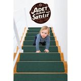 Stepmat Halifleks Yapışkan Tabanlı Merdiven Basamak Paspası Rip Halı Kaymaz Tabanlı / Adet Olarak Satılır - 30 x 80 cm - Yeşil