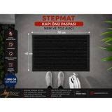 Stepmat Kapı Önü Paspası 45X70 cm Kaymaz Pvc Tabanlı - Abanoz