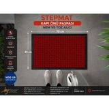 Stepmat Kapı Önü Paspası 45X70 cm Kırmızı, Kaymaz Tabanlı - Abanoz