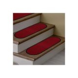 Stepmat Kırmızı Bukle Kaymaz Tabanlı Merdiven Basamak Paspası/Halısı