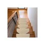 Stepmat Oval Bukle Halıdan Alınlıklı Basamak Ve Merdiven Paspası 16'lı - Bej