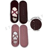 Steppe Berry 2 Çift Çapraz Bantlı Premium Pilates ve Yoga Çorabı - 36 - 40 - Vişne