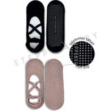 Steppe Berry 2 Çift Çapraz Bantlı Premium Pilates ve Yoga Çorabı - Siyah - Bej - Pembe - 36 - 40