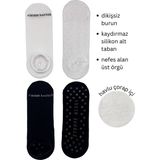 Steppe Berry 2 Çift Kadın Dikişsiz ve Kaydırmazlı Patik Pilates Yoga Çorabı - 36 - 40 - Siyah - Beyaz
