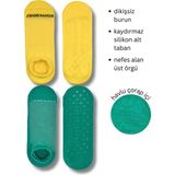 Steppe Berry 2 Çift Kadın Dikişsiz ve Kaydırmazlı Patik Pilates Yoga Çorabı - 36 - 40 - Yeşil - Sarı