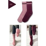 Steppe Berry 2'li Pamuklu Kaydırmaz Taban Havlu Yoga ve Pilates Soket Çorap - 38 - 43 - Bordo - Gül Kurusu