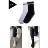 Steppe Berry 2'li Pamuklu Kaydırmaz Taban Havlu Yoga ve Pilates Soket Çorap - 38 - 43 - Siyah - Beyaz