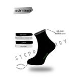 STEPPE BERRY 4'lü Erkek Siyah Lastiksiz Dikişsiz Rahat Bambu Kısa Konç Çorap