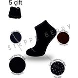 Steppe Berry 5'li Siyah Patik Kaydırmaz Taban Hac Umre Tavaf Çorabı - 41 - 45