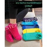 Steppe Berry Kadın Pilates Yoga Çorabı 6'lı Pamuklu Esnek Desensiz Patik Çorap - 36 - 39