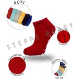 Steppe Berry Kadın Pilates Yoga Çorabı Pamuklu Düz Desenli Yıkamalı 6'lı Set - Çok Renkli - 36 - 40
