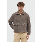 Steppe Rider Erkek Oversize Pamuk Melanjlı Kalın Kışlık Ceket Gömlek - Dayanıklı Cepli Overshirt - 0-Kahverengi - Relax Fit