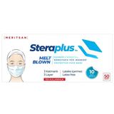 Steraplus 3 Katlı 10'lu Paketlenmiş Lastikli Beyaz Cerrahi Maske Telli 50'li (ÜTS Kayıtlı)