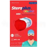Steraplus Colors FFP2 N95 Tekli Paketlenmiş Kırmızı Koruyucu Maske 10'lu