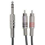 Stereo Kablo - 6.3 Mm Trs Erkek - 2X Rca Erkek - 2 Metre
