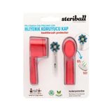 Steriball Pilli ve Şarjlı Diş Fırçası İçin Hijyenik Kırmızı ve Şeffaf Diş Fırçası Kabı