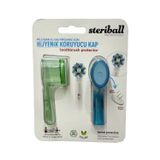 Steriball Pilli ve Şarjlı Diş Fırçası İçin Hijyenik Mavi ve Yeşil Diş Fırçası Kabı
