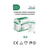 Steril Cerrahi Lateks Pudrasız Eldiven 8 Beden 50 Çift