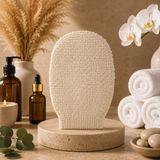 Sterk 1 Adet Ekru Premium Banyo Duş Kesesi Peeling Eldiveni %100 Natural Normal Ciltler Için Unisex - Krem