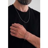 Sterling Silver Aura Gümüş 1.6mm Oksitli Tilki Kuyruğu Kolye Bileklik Set 925 Ayar Gümüş