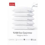 sternen glanz Aqua Su Geçirmez Fermuarlı 6 Lı Beyaz Yastık Koruyucu / Alezi