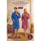 sternen glanz Bamboo 2 Adet %100 Bambu Şal Yaka Yetişkin Bornoz Seti / Çeyiz Seti