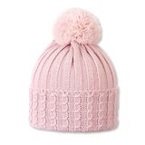 Sterntaler Kız bebek ponponlu örgü bere ribanalı bere, Pembe., 55