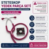 Stetoskop Yedek Hortum Seti (Göğüs Parçası Hariç) I Hortum + Kulaklık (Başlık Hariç) - Bordo