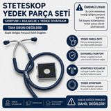 Stetoskop Yedek Hortum Seti (Göğüs Parçası Hariç) I Hortum + Kulaklık (Başlık Hariç) - Lacivert