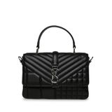 Steve Madden Siyah/Gümüş PU Omuz Çantası, Standart, BPLAIS, blk/sil, Kadın