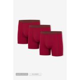 Steve Wolls Erkek Bordo 3’Lü Uzun Paça Bambu Boxer - 25201 Bordo L