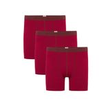 Steve Wolls Erkek Bordo 3’Lü Uzun Paça Bambu Boxer - 25201 Bordo XL