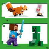 Steve’in Tayga Macerası 21583-6 Yaş Ve Üzeri Kız Ve Erkek Çocuklar İçin Steve Minifigürü İle Creeper Ve Tilki Figürleri İçeren Yaratıc