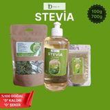 Stevia Şeker Otu 100 gr Yaprak 100 gr Toz 450 gr Sıvı - 1 Paket
