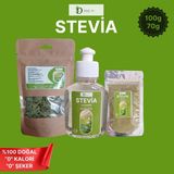 Stevia Şeker Otu 100 gr Yaprak 100 gr Toz 70 gr Sıvı - 1 Paket