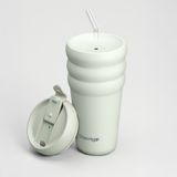 Stevig 3 Bubble Two-Cap Straw Tumbler Çelik Termos 600 ml Lightest Sky ST-247 - Su Yeşili - 0,60 lt