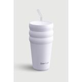 Stevig 3 Bubble Two-Cap Straw Tumbler Çelik Termos 600 ml Lilac Hint ST-245 - 0,60 lt