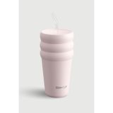Stevig 3 Bubble Two-Cap Straw Tumbler Çelik Termos 600 ML Soft Quartz ST-248
