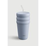 Stevig 3 Bubble Two-Cap Straw Tumbler Çelik Termos 600 ML Zen Blue ST-246