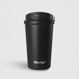 Stevig 4 Work Flip Open Coffee Mug Çelik Termos 400 ml Black ST-250 - Siyah - 0,40 lt